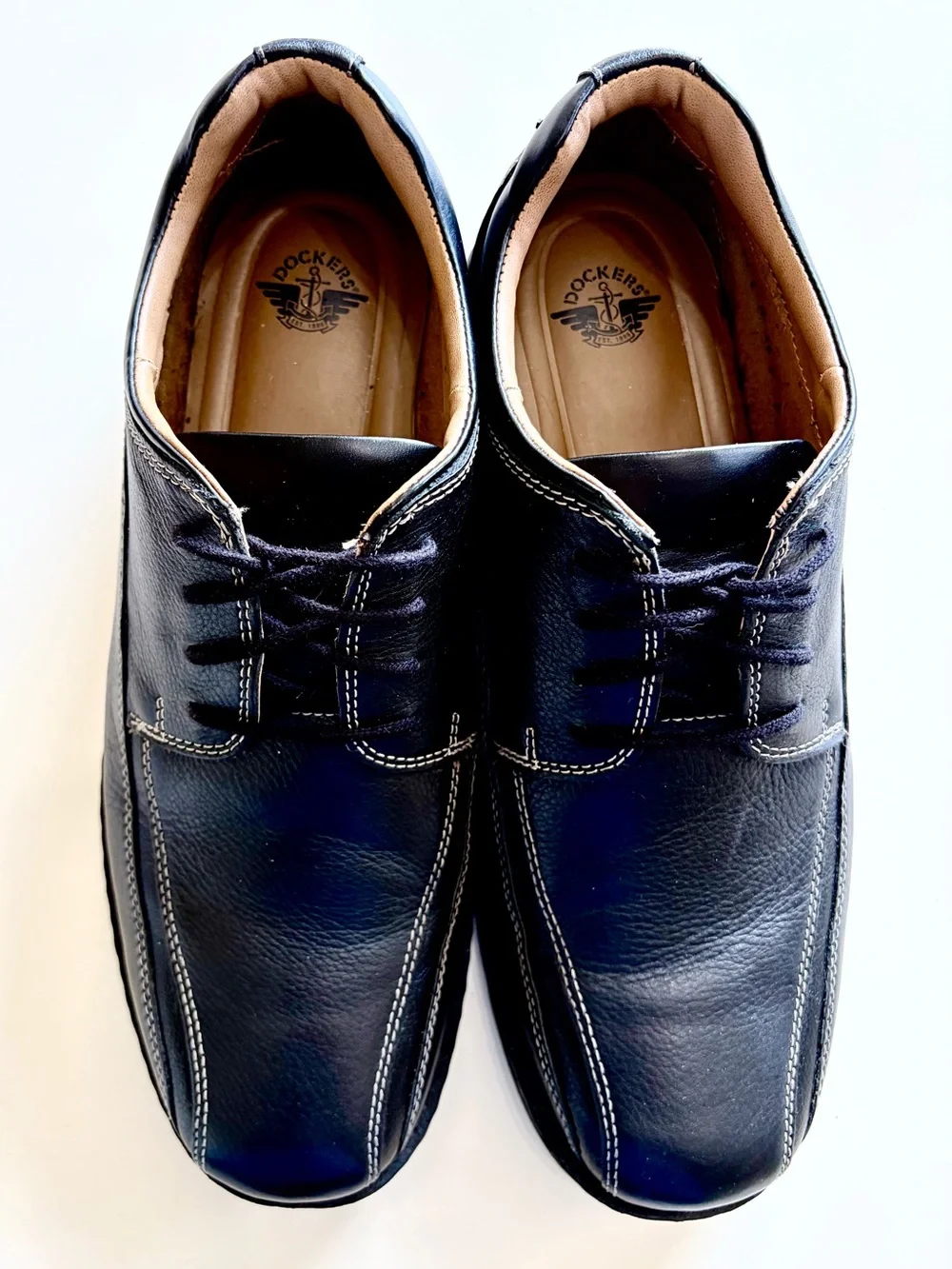 Dockers All Motion Comfort Black Leather Dress Shoes Size 12 W